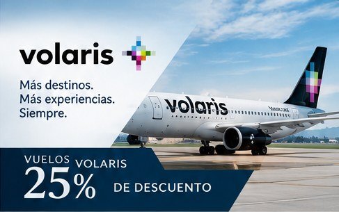 Vuelos Volaris con 25% de descuento